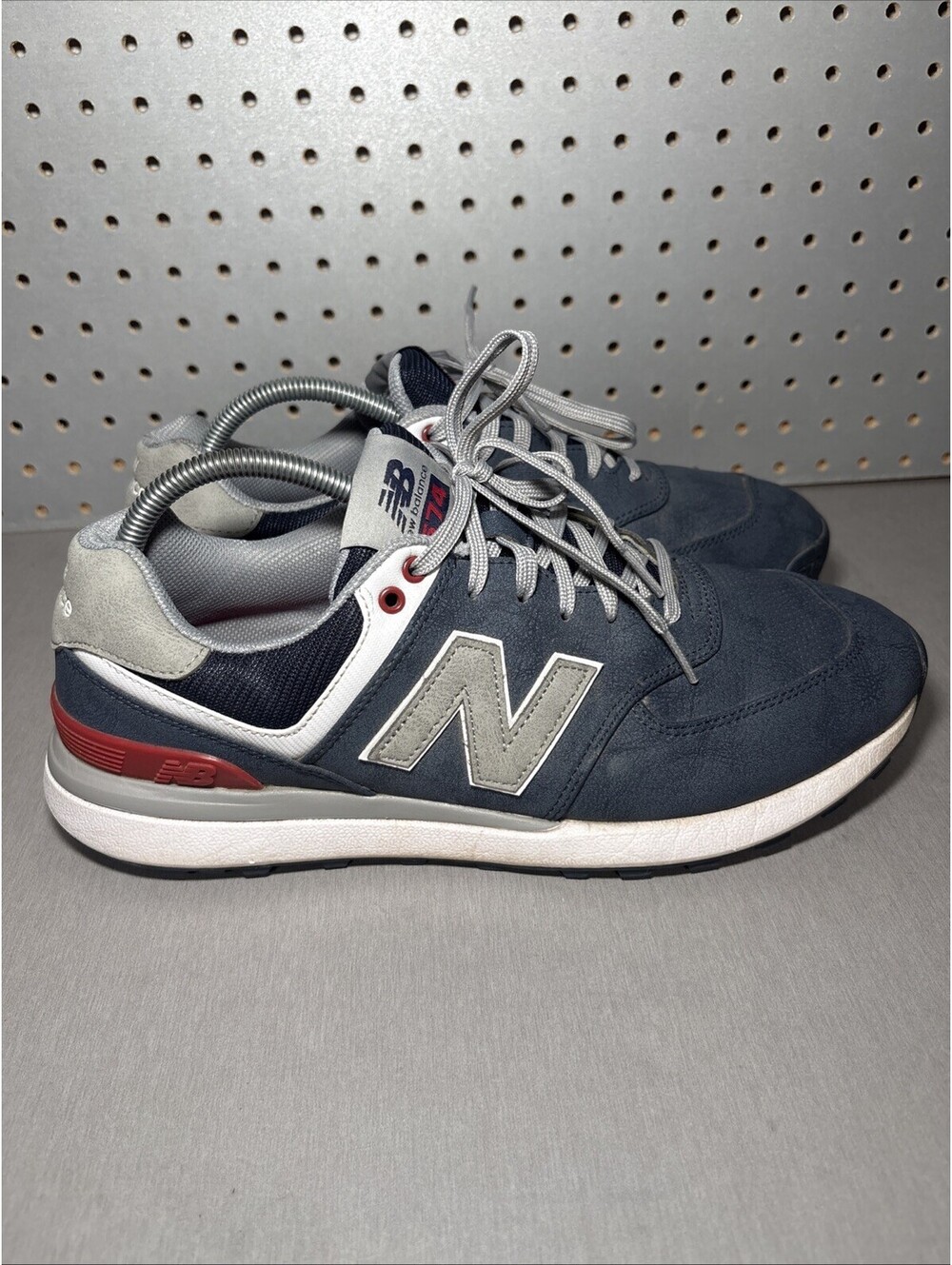 New Balance 574 Greens V2 Spikeless Golf Shoes Mens Sz 11 Blue Navy Red MG574NV